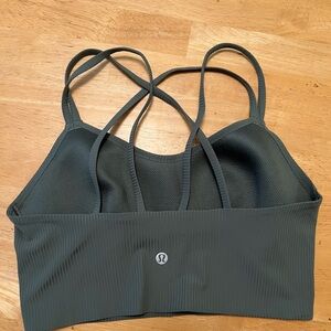 Lululemon Like A Cloud Longline Ribbed Bra. Grey/green. EUC